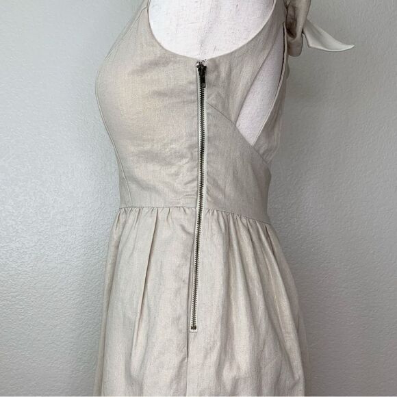 Judith March Linen Blend Square neck Bow Back Metallic Dress - Picture 5 of 13